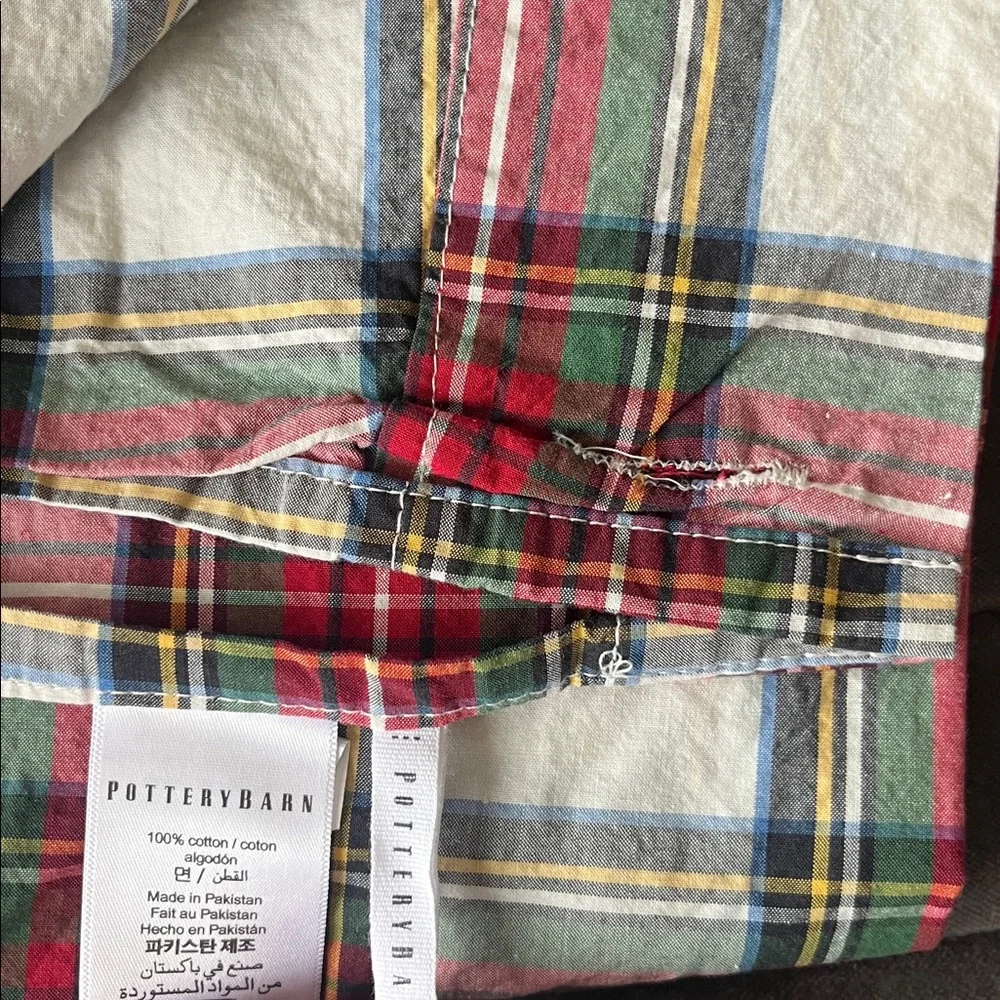 Pottery Barn Stewart Plaid Shower Curtain Multicolor Fabric Christmas  theme - Picture 2 of 4